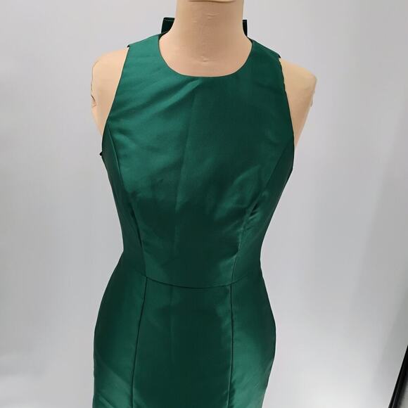 Alfred Sung D824 Hunter Green Jewel Neck Open Back Bow Gown Size 2 - Picture 14 of 16